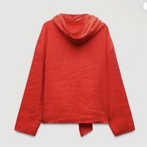 Zara Vibrant Red Cowl Neck Sweater